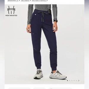 Figs Navy High Waisted Zamora Joggers